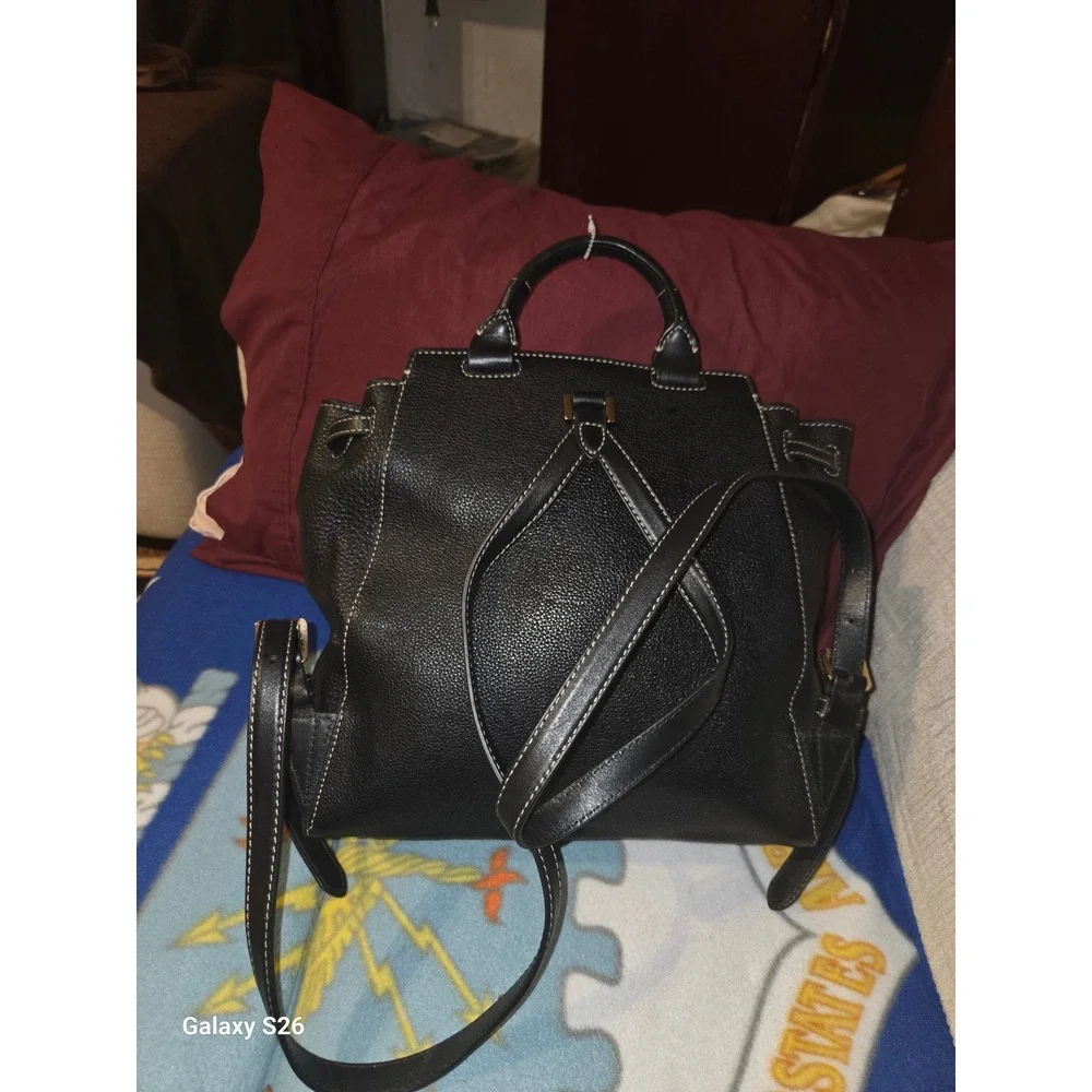 11. Michael Kors Greenwich Medium Black Pebbled Leather Backpack 30S6GRUB2L